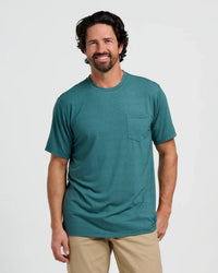 FreeFly Ms Bamboo Flex Pocket Tee Heather ea Pine / S