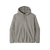 Light grey fleece pullover hoodie with kangaroo pocket and drawstring hood, front view