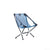 Lightweight camping chair with blue mesh seat and collapsible aluminum frame