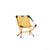 Lightweight camping chair with orange aluminum frame and golden mesh seat on white background