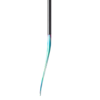 Fiberglass paddle blade with iridescent blue-green finish shown in profile view