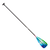 Two-piece stand-up paddle with carbon fiber shaft and colorful gradient blade featuring aurora pattern