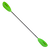 Two-piece kayak paddle with bright green blades and black carbon fiber shaft on white background