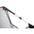 Light gray reclining camping chair showing adjustable headrest and frame detail against white background
