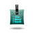 Compact stuffed teal ombre sack with mountain print, black snap strap, and hanging loop