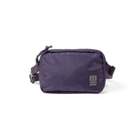 Deep purple ripstop belt bag with zipper closure and adjustable waist strap