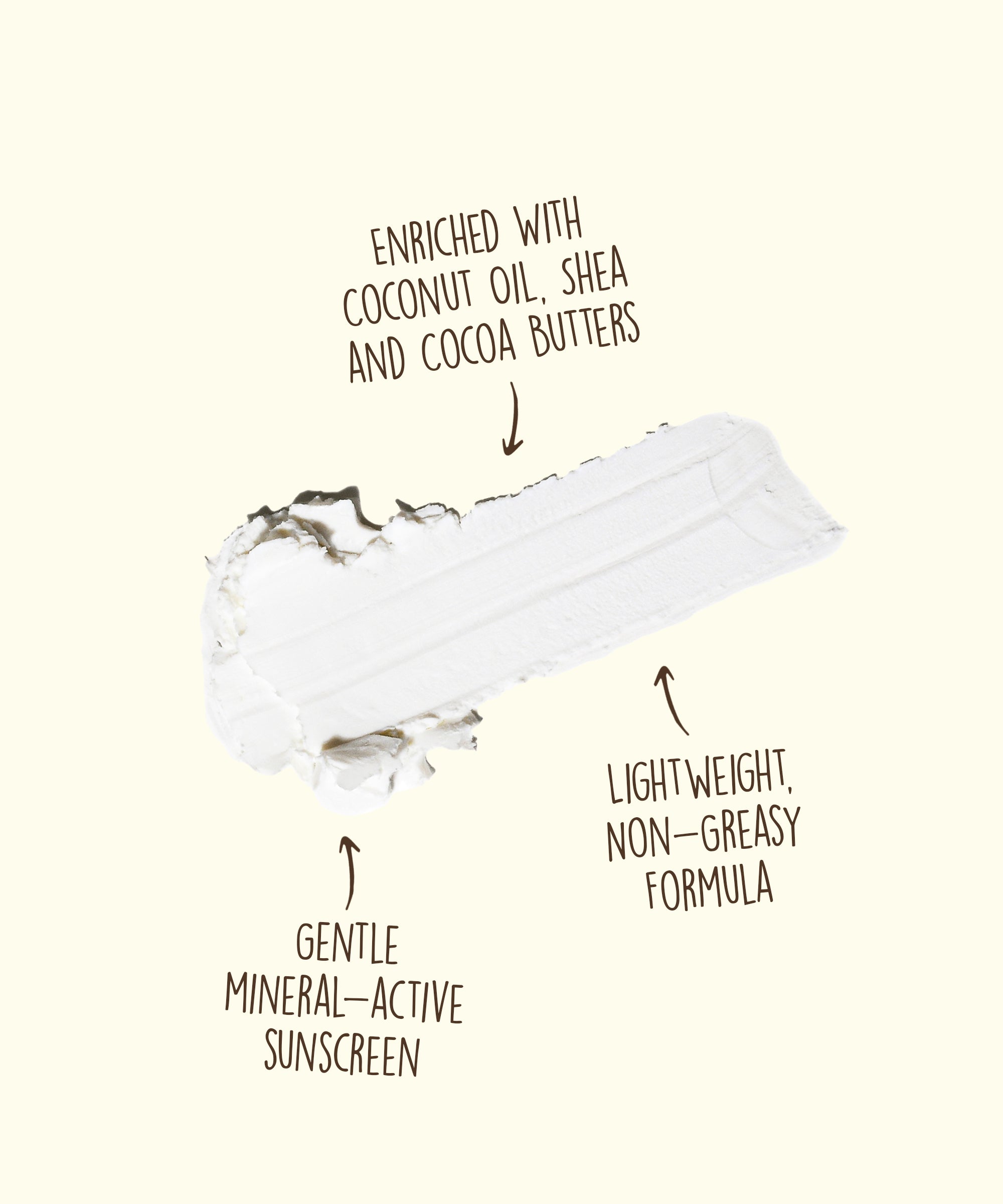 White mineral sunscreen face stick with product texture swatch showing creamy formula