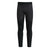 Black men's athletic wind tight pants with paneled design, flat lay front view