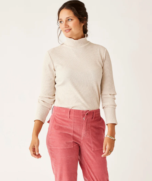 Carve Designs Ws Denise Turtleneck Birch Heather