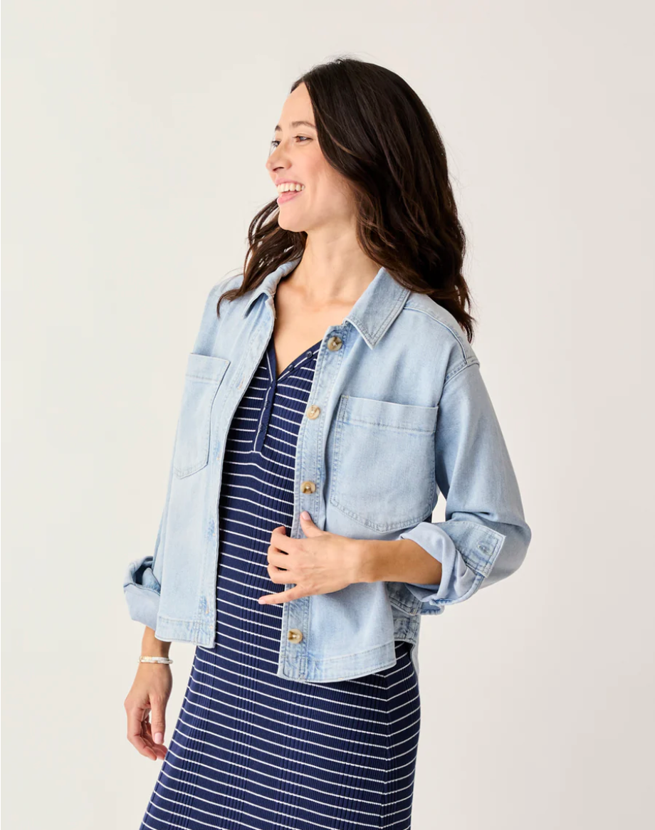 Carve Designs Ws Flora Denim Shacket