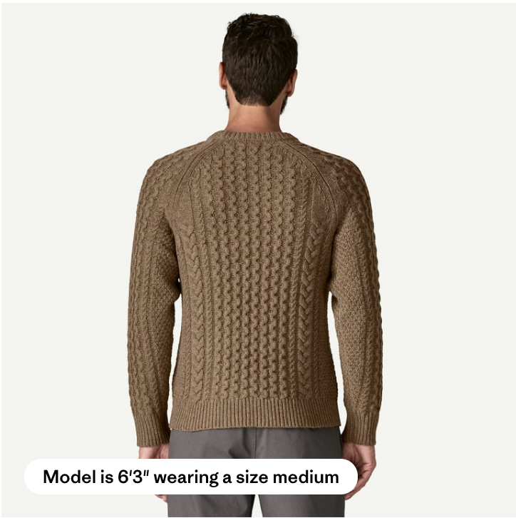 Recycled Wool-Blend Cable Knit Crewneck Sweater