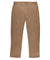 Tan khaki chino pants with button closure and side pockets, full front view