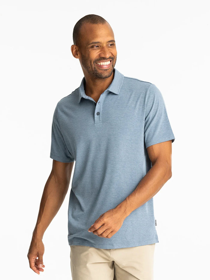 FreeFly Ms Bamboo Flex Polo II Heather Deepwater