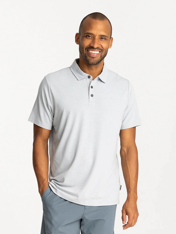 FreeFly Ms Bamboo Flex Polo II Heather Aspen Grey