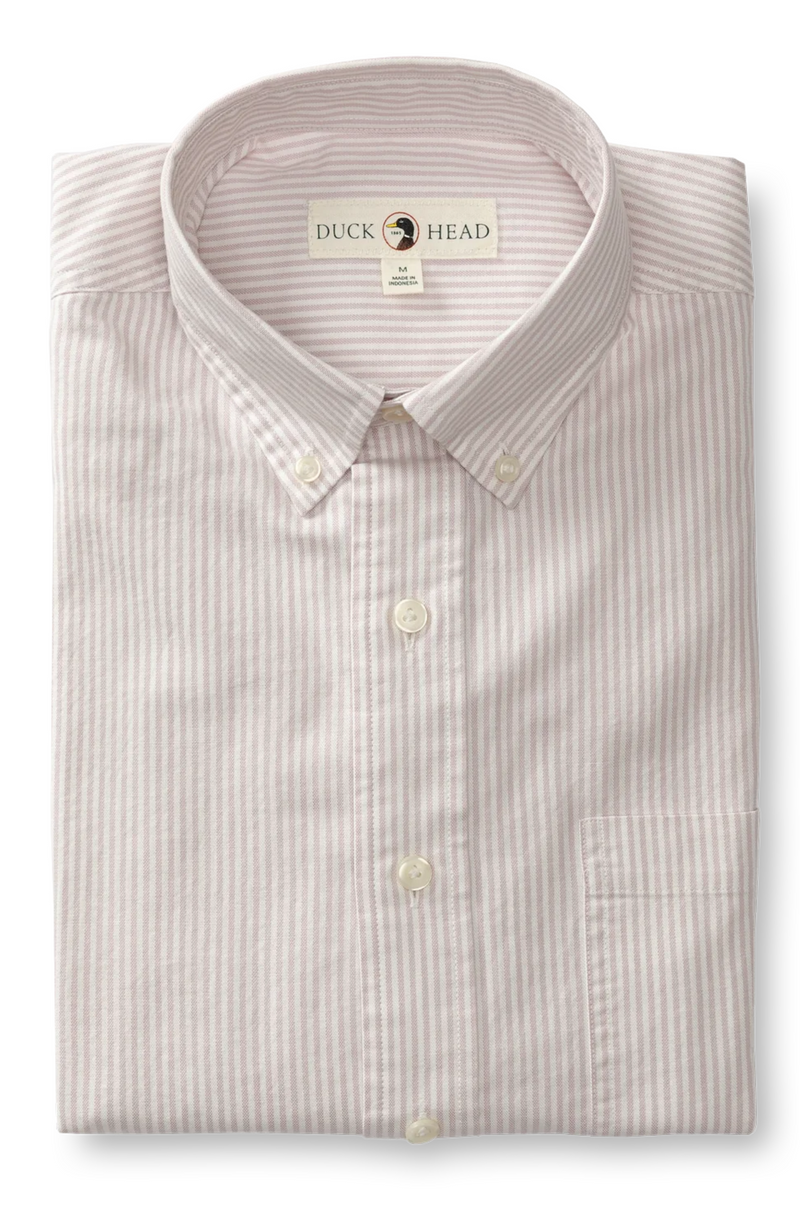 Duck Head Ms LS Cotton Oxford Sport Shirt - Collins Stripe