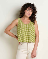 Toad and Co Ws Taj Hemp Button Back Tank Woodbine Pattern