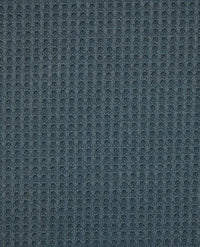 Close-up detail of dark blue waffle-knit fabric texture showing ribbed pattern
