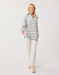 Carve Designs Ws Fairbanks Supersoft Shirt Cilantro Block Stripe