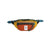 Colorblocked waist pack with yellow and orange panels, multiple pockets and adjustable strap
