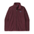Deep burgundy full-zip fleece jacket with stand collar, hand pockets, and arm zip pocket, front view