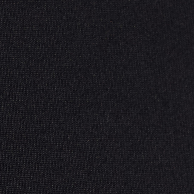 Close-up fabric swatch of dark black woven textile showing texture detail