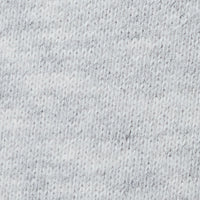 Close-up swatch of light heather grey knit fabric showing texture and weave detail
