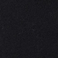 Close-up swatch of dark black ribbed knit fabric texture for men's track pants