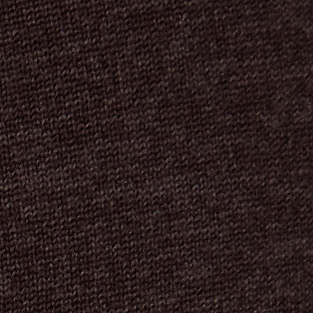 Close-up swatch of dark brown heathered knit fabric showing texture detail