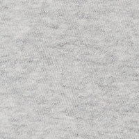 Close-up fabric swatch of light heather grey textured knit sweatshirt material