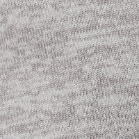 Close-up fabric swatch of heathered knit textile in light grey tones