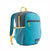 Kids' small backpack with teal and gray colorblock design, yellow zipper pulls, and mesh side pocket