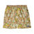 Men's swim shorts with coral background featuring colorful seashell and marine life pattern