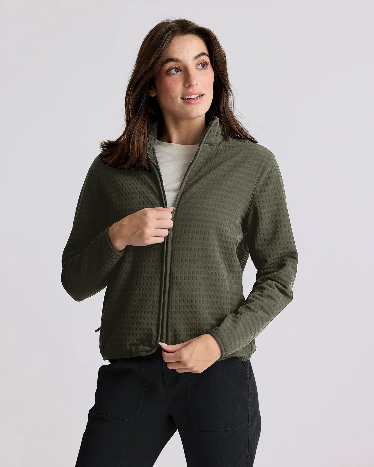 FreeFly Ws Gridback Fleece Jacket Dark Forest