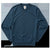 Men's v-neck merino wool sweater in heathered blue, long sleeves, flat lay view