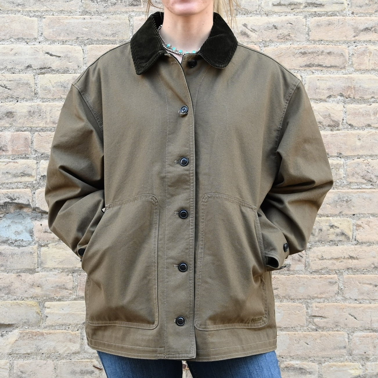 Filson Ws Canvas Barn Coat Marsh Olive