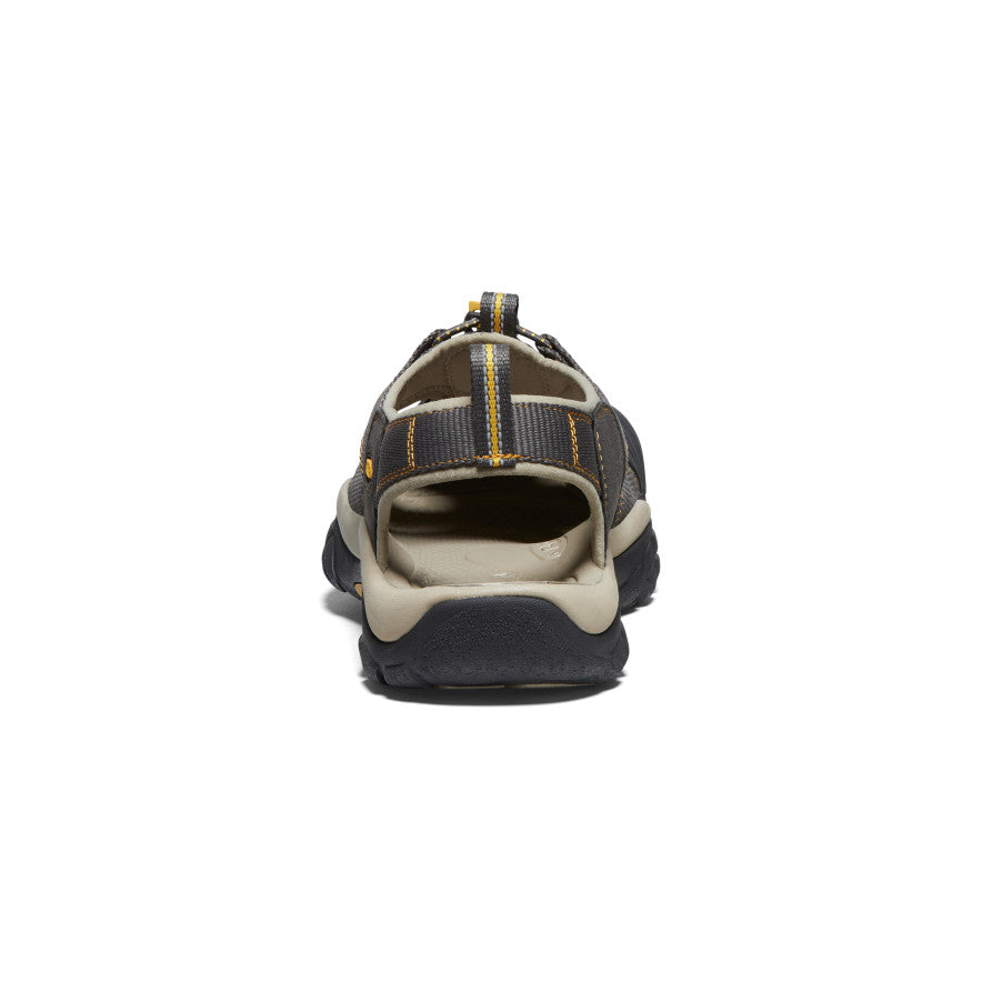 Water sandal with adjustable straps and rugged sole, rear heel view