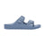 Light blue EVA sandal with two adjustable buckle straps, side profile view