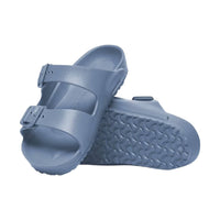 Light blue EVA sandals with two adjustable straps and textured footbed sole