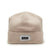 Cream sherpa fleece cuffed beanie with textured high-pile fabric and small brand patch, front view