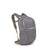 Lightweight daypack with mint green zippers, padded straps, and front zip pocket, side angle view