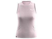 Light pink sleeveless athletic tank top with crew neck, front view on white background