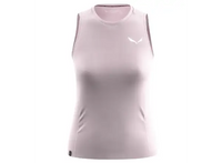 Light pink sleeveless athletic tank top with crew neck, front view on white background