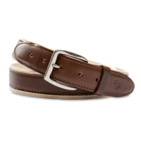Duck Head Leather Trim Webbed Belt Brown