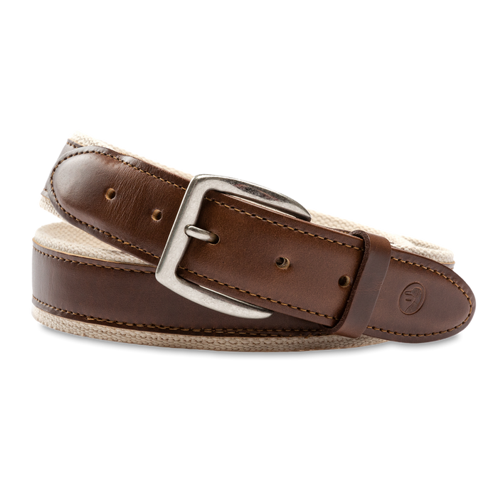 Duck Head Leather Trim Webbed Belt