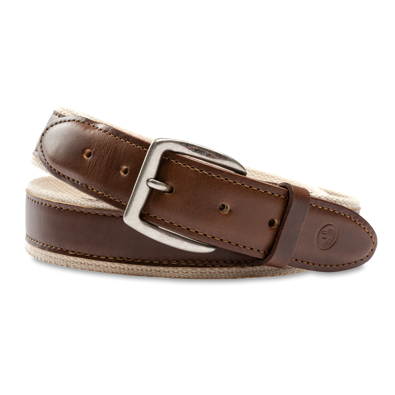Duck Head Leather Trim Webbed Belt