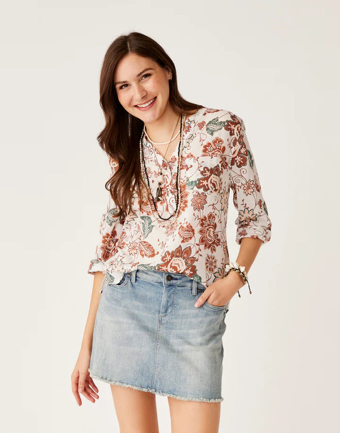 Carve Designs Ws Dylan Gauze Shirt Horizontal Stripe