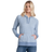 Light blue pullover hoodie with textured fabric, front kangaroo pocket, and drawstrings