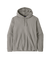 Men's pullover fleece hoodie with kangaroo pocket and drawstring hood, front view