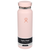 Light pink insulated wide mouth water bottle with flex cap and product label band, front view