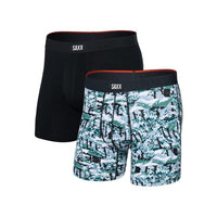 SAXX Ms Vibe Xtra Soft Comfort Boxer Brief Fly 2PK Snow Shadow/Black